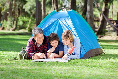 camping in the yard