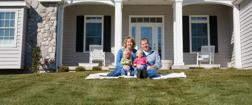 family enjoying the yard