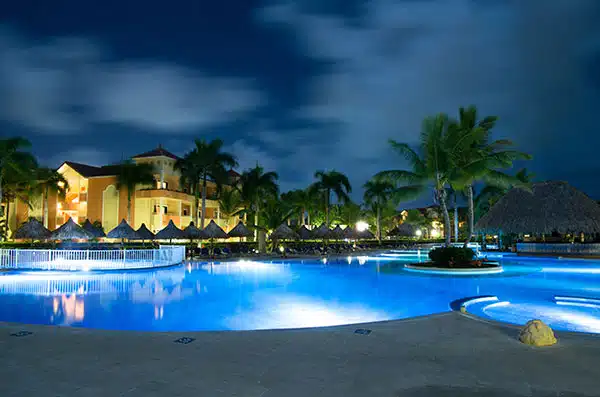 lighted outdoor pool